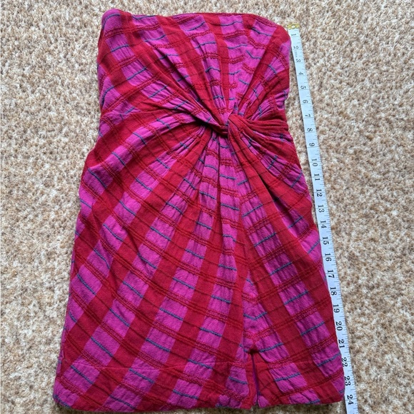 Free People Strapless Red and Pink Dress - Picture 1 of 6